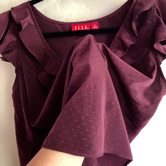 Elle Blouse plum color, silky professional work - Picture 4 of 4